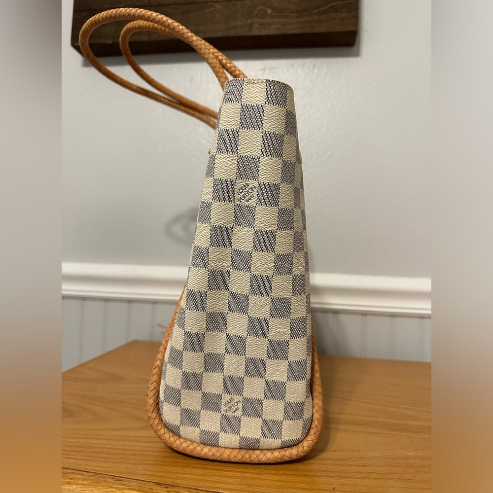Louis Vuitton Damier Azur Canvas Tote with Pink Interior and Vachetta Trim - Picture 10 of 11